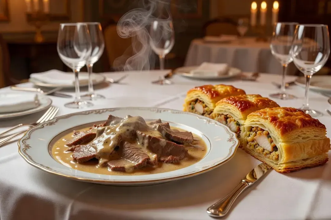 Table de pique-nique russe avec shashlik chaud, légumes grillés et zakouski frais